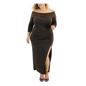 NWT ALEX EVENINGS WOMAN Black 3/4 Sleeve Midi Dress 18W